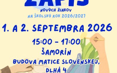 Oznam o dodatočnom zápise na školský rok 2026/2027
